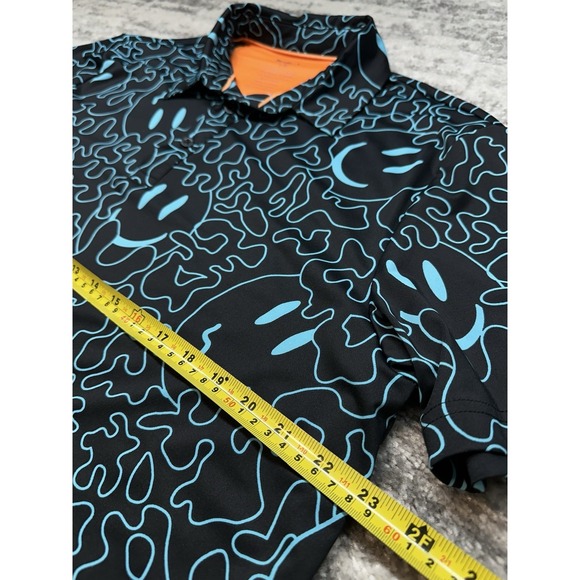 Bad Birdie Bound Polo Shirt Mens Large Black Smiley Face Performance Golf - Picture 7 of 11